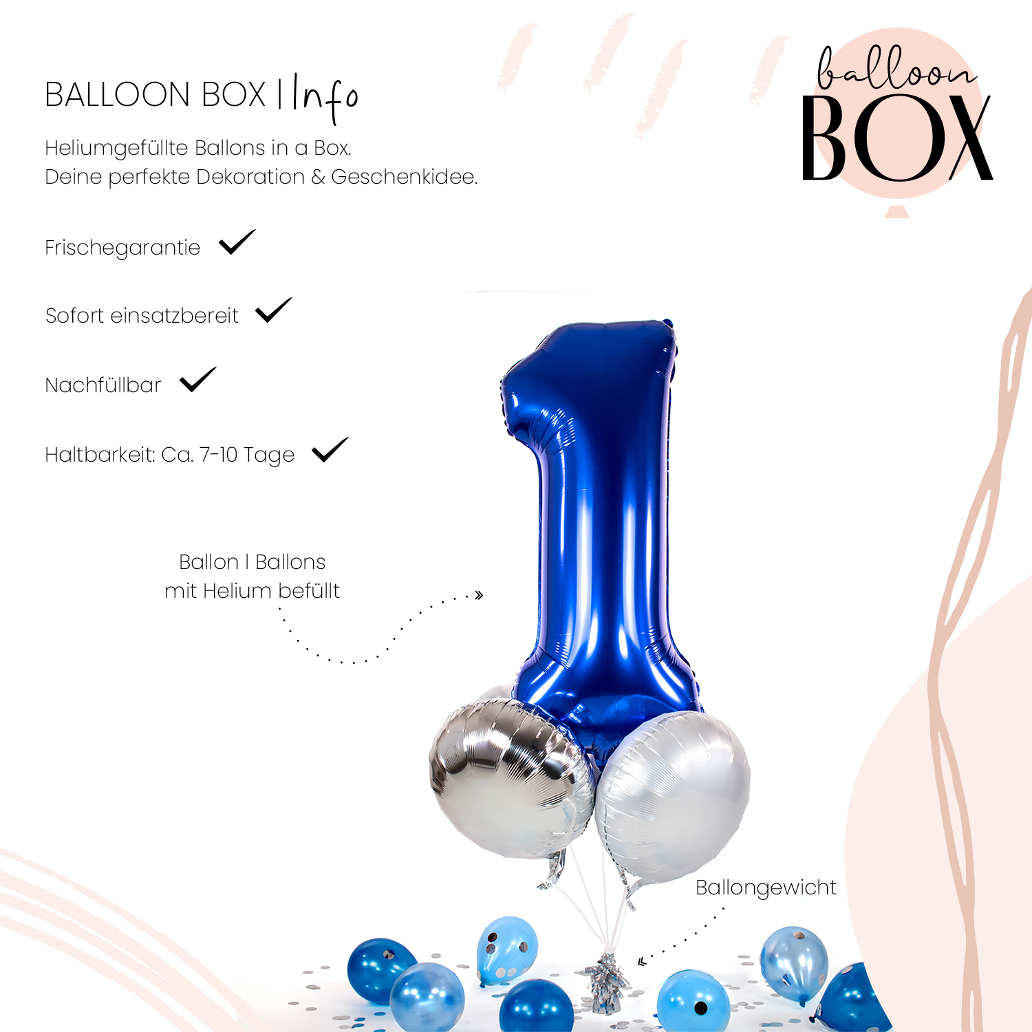 Heliumballon in a Box - Blue One