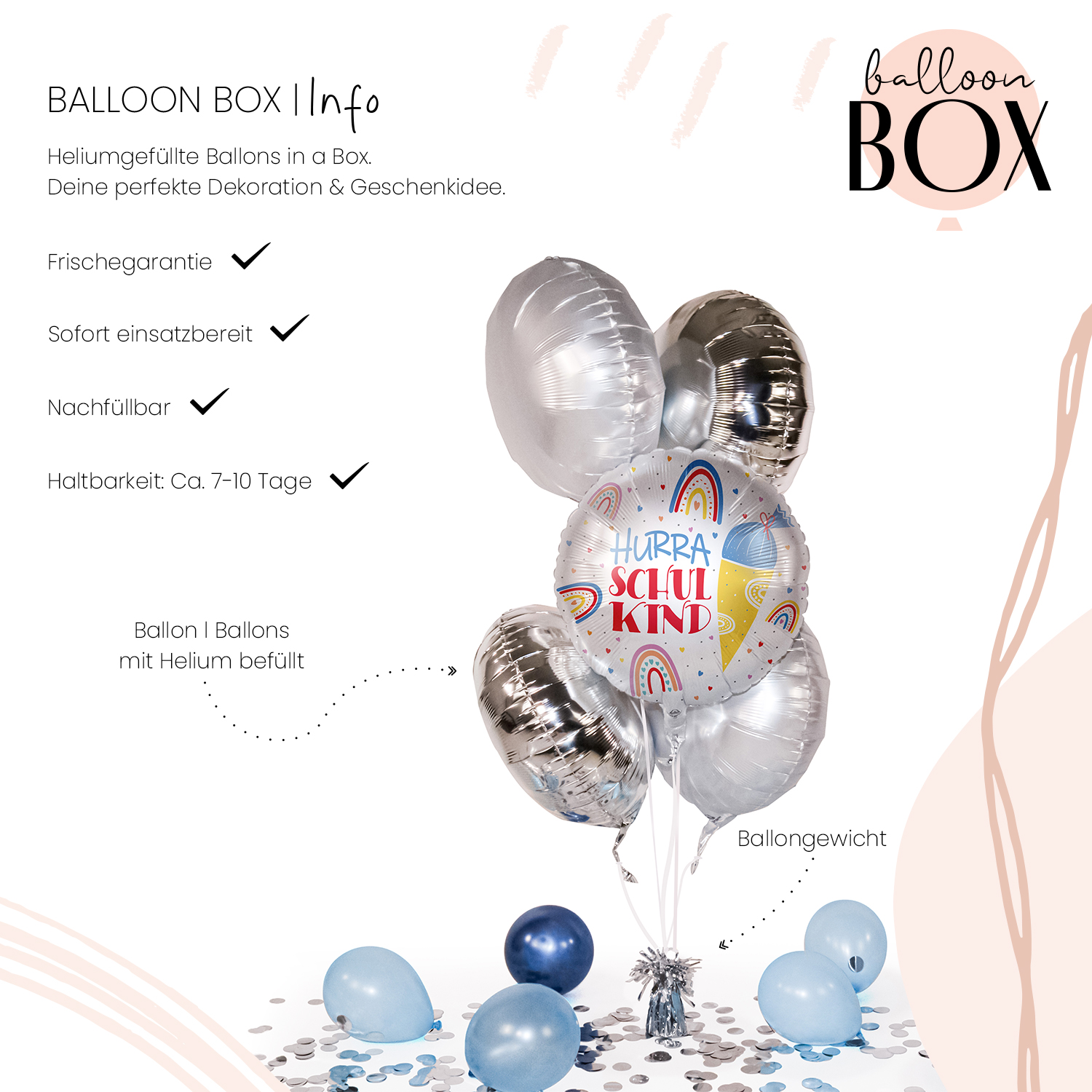 Heliumballon in a Box - Happy School