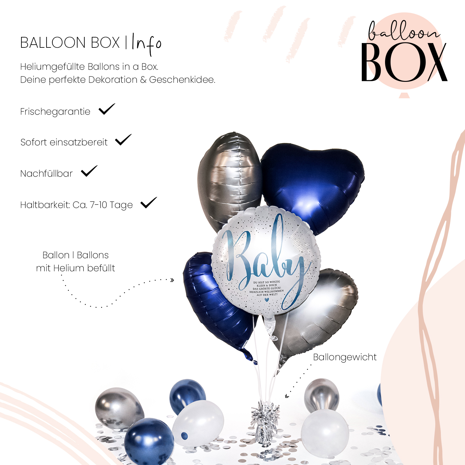 Heliumballon in a Box - Little Cute Baby Boy