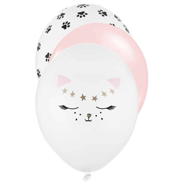 6 Motivballons - Ø 30cm - SET - Cat & Kitty
