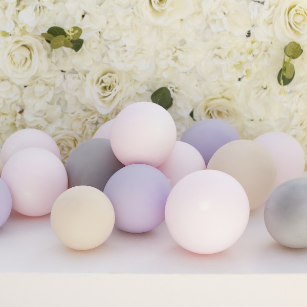 40 Balloon Pack - 5 inch - Pink, Grey, Lilac