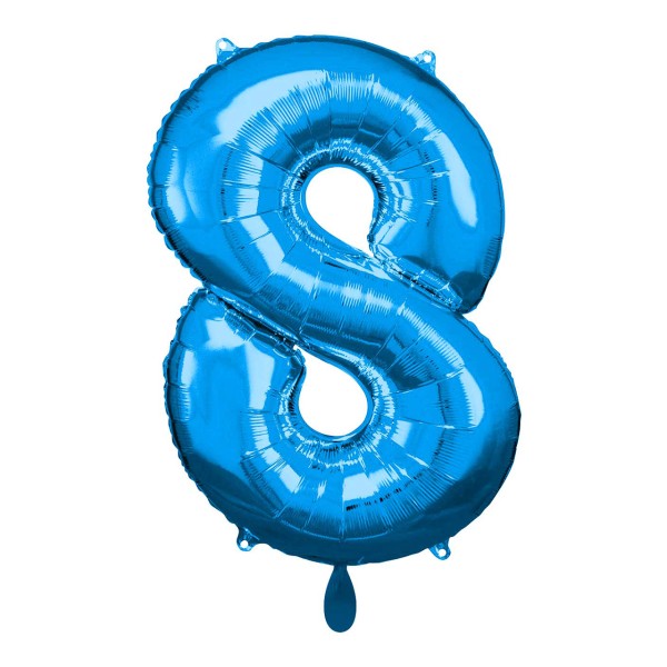 1 Balloon XL - Zahl 8 - Blau