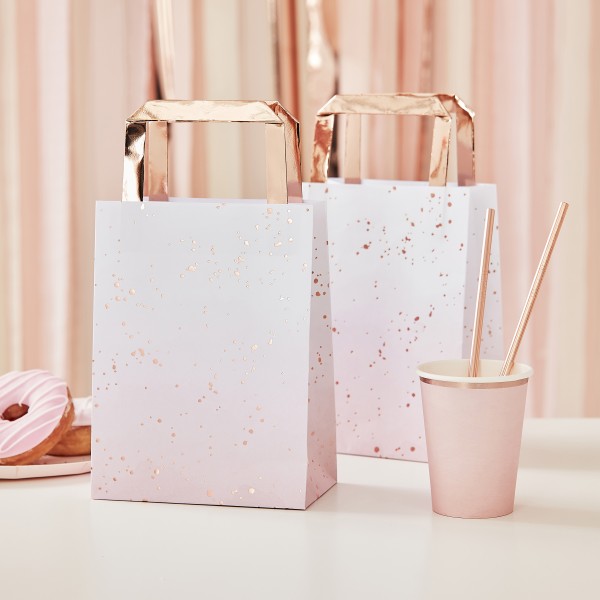 5 Rose Gold Foiled Pink Watercolour Party Bag
