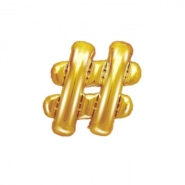 1 Ballon XS - Zeichen # - Gold