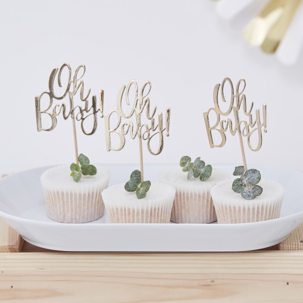 12 Cupcake Toppers - Oh Baby!