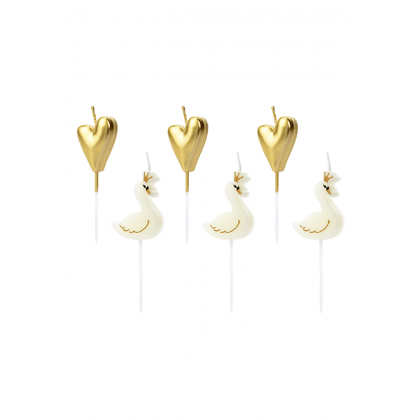 6 Kuchenkerzen - Lovely Swan