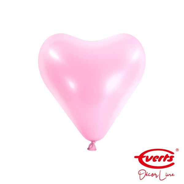 100 Herzballons - Ø 12cm - Pretty Pink