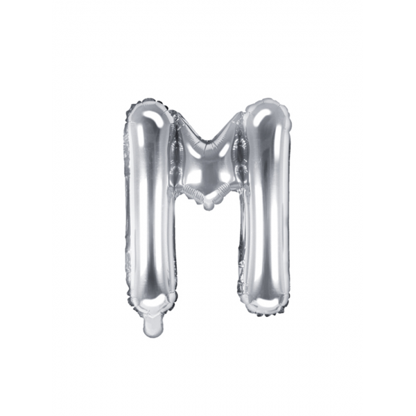 1 Ballon XS - Buchstabe M - Silber