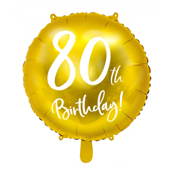1 Ballon - 80th Birthday Gold