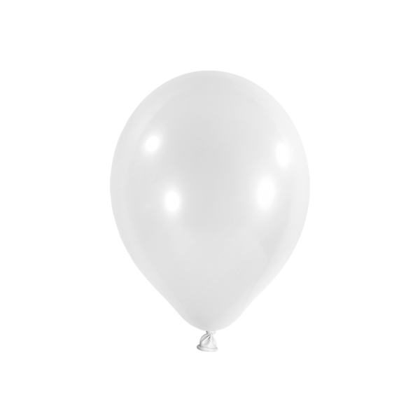 100 Luftballons - Ø 23cm - Metallic - Weiß