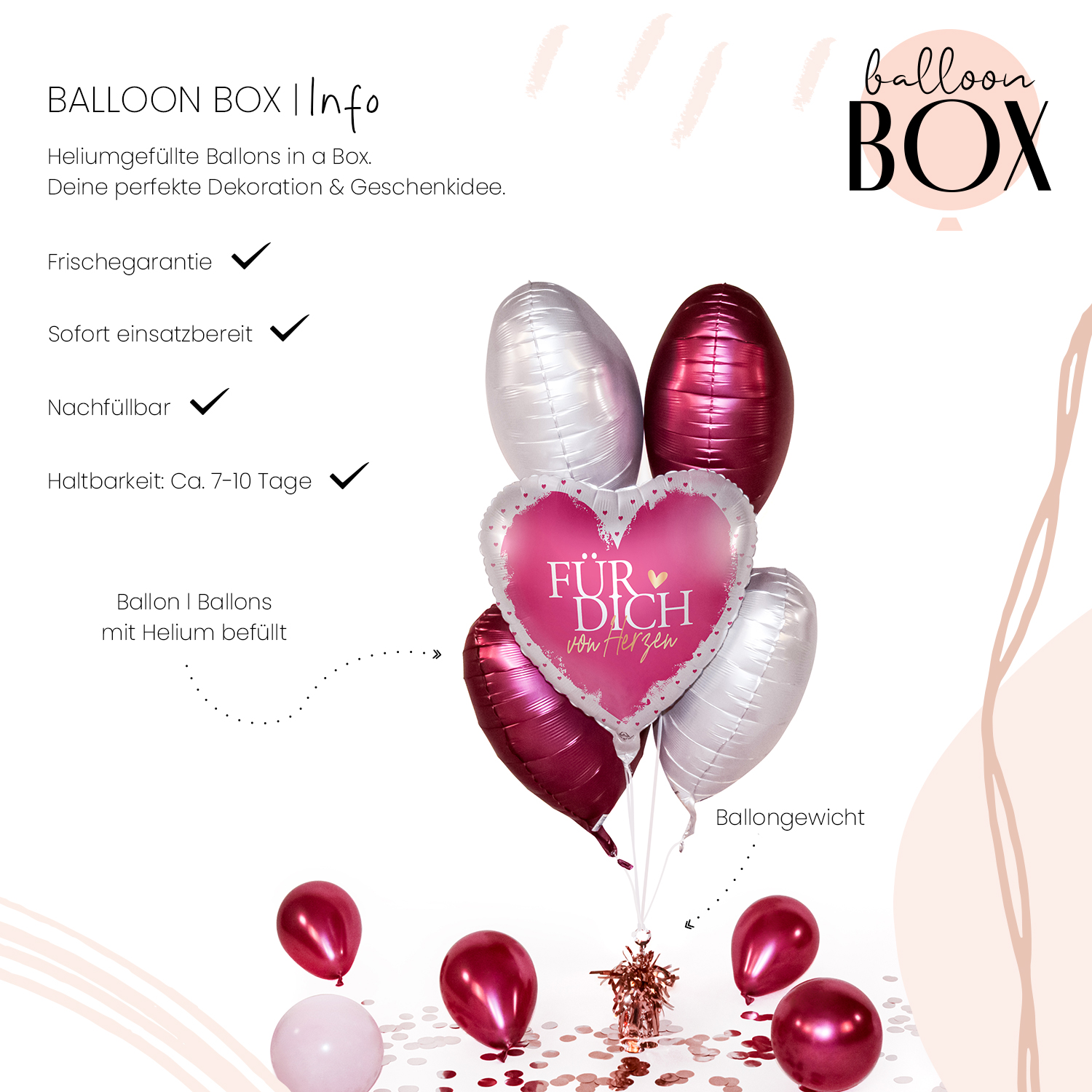 Heliumballon in a Box - Für Dich von Herzen