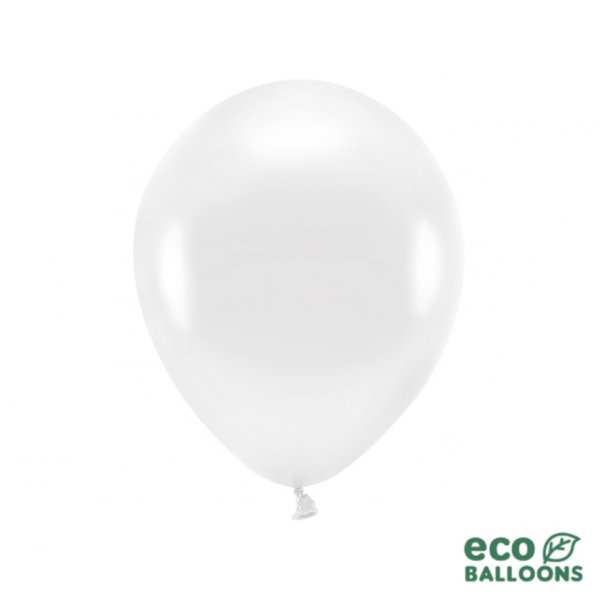 10 ECO-Luftballons - Ø 30cm - Metallic - White
