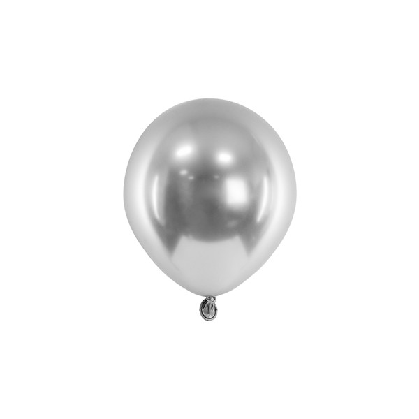 50 Miniballons - Ø 12cm - Glossy - Silber