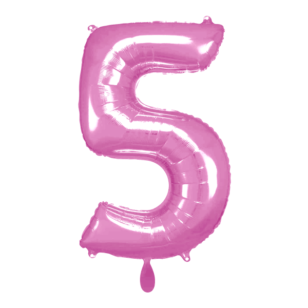 1 Balloon XL - Zahl 5 - Pink