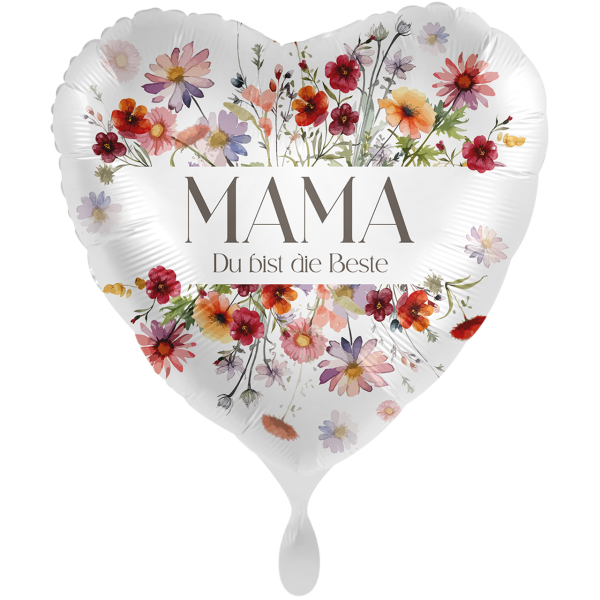1 Balloon XXL - Flowers for the best Mum - GER