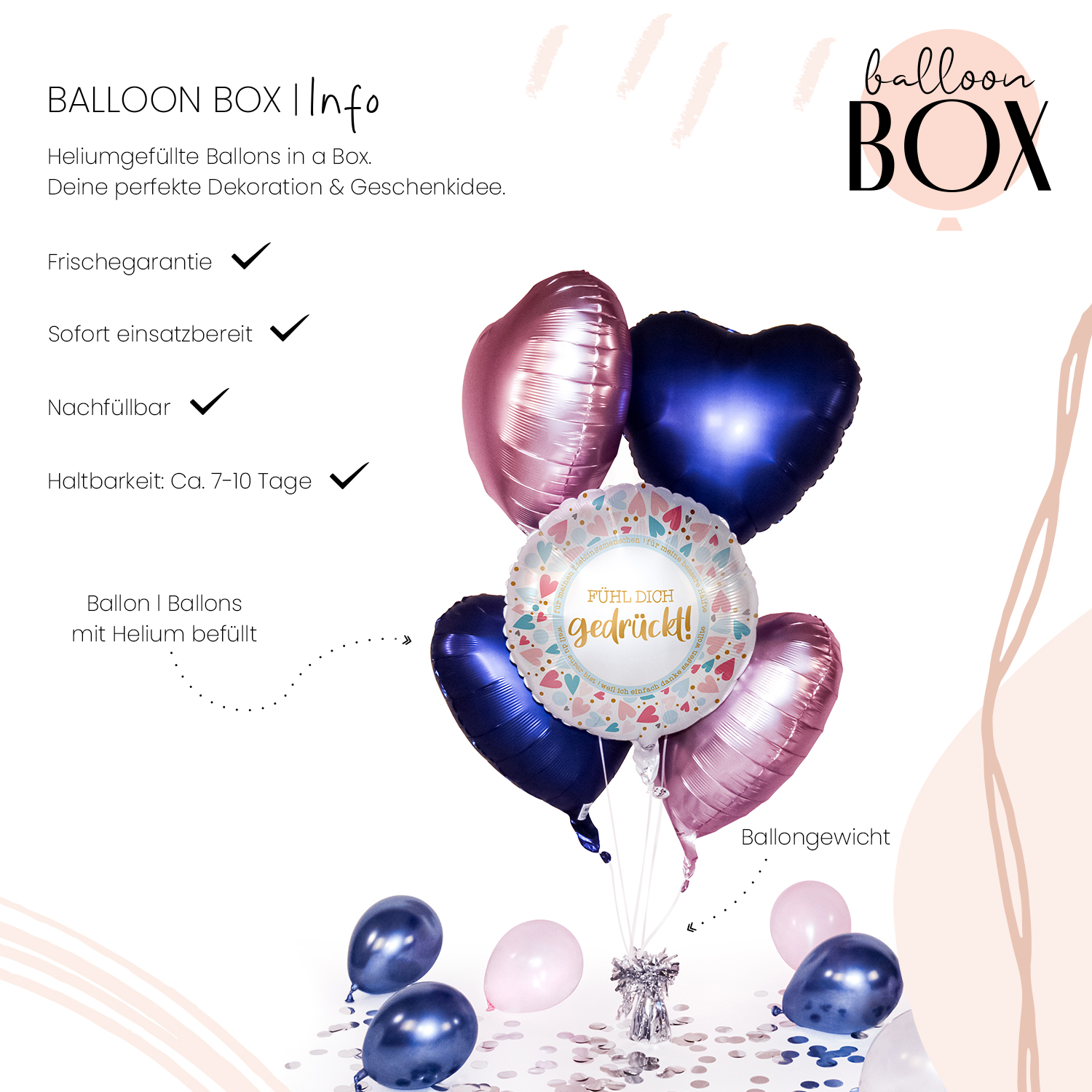 Heliumballon in a Box - Fühl dich gedrückt