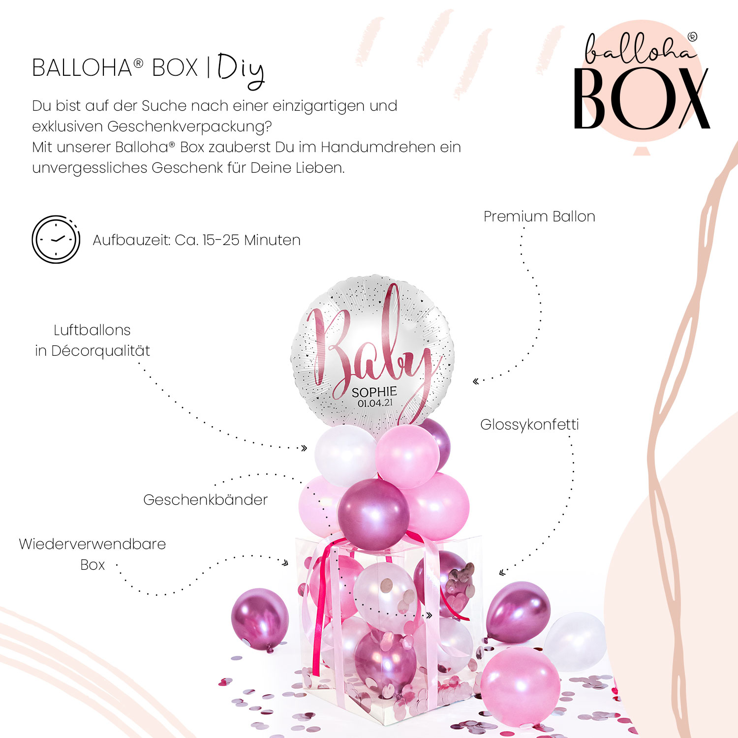 Balloha® Box mit Personalisierung - DIY Little Cute Baby Girl