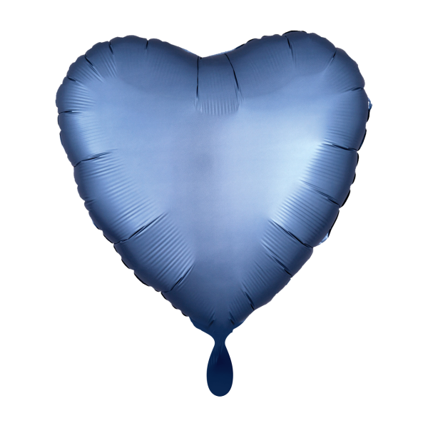 1 Balloon - Herz - Silk Lustre - Blau