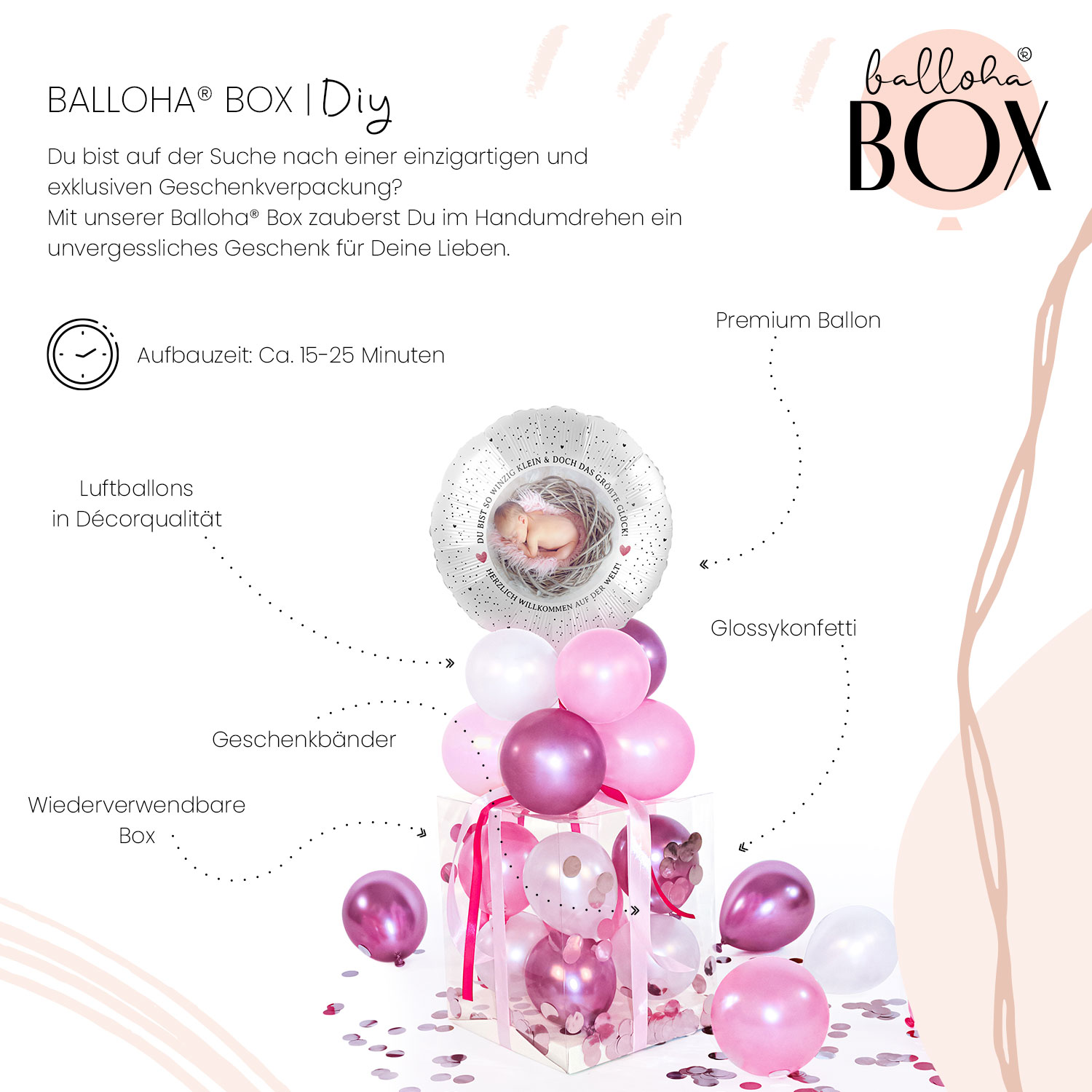 Balloha® Box mit Foto - DIY Little Cute Baby Girl