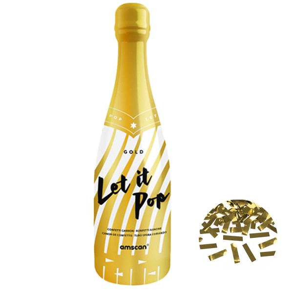1 Konfettikanone XXL - Flasche gold 32cm