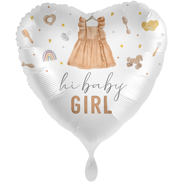 1 Balloon XXL - Cute Baby Girl Heart - ENG