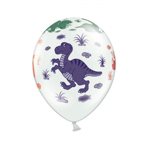 6 Motivballons - Ø 30cm - Dinosaurier