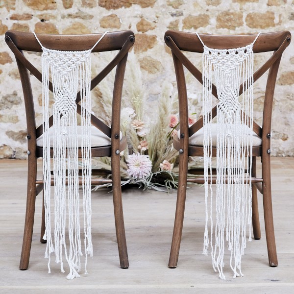 2 Chair Decorations - Macrame