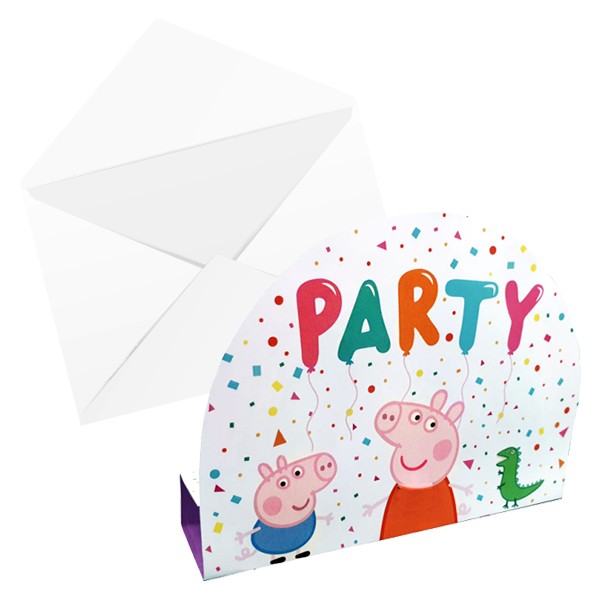 8 Einladungskarten - Peppa Pig