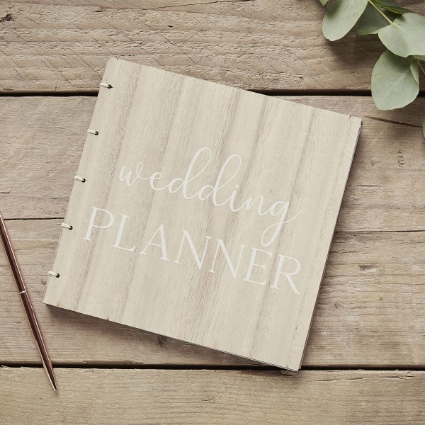 1 Planner - Wedding Wooden Planner with Dividers, envelopes &amp; prompts