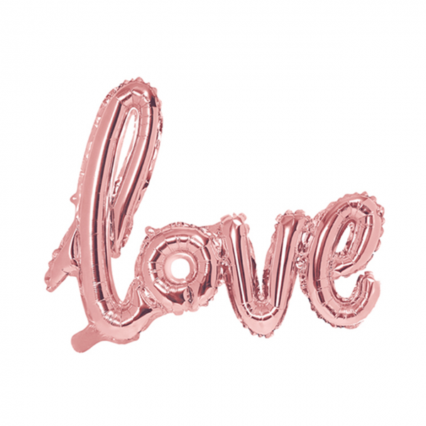 1 Ballon - Schriftzug - Love - Rosegold