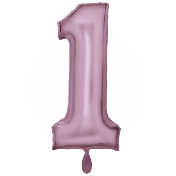 1 Balloon XXL - Zahl 1 - Silk Lustre Pastel Pink