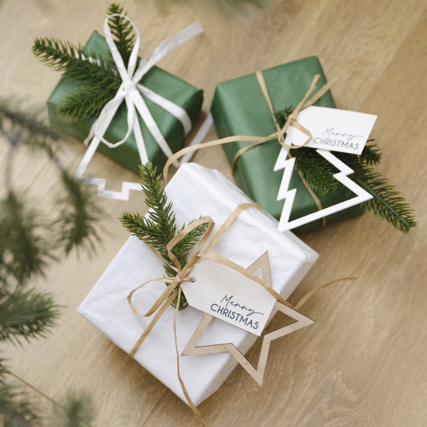 Gift Accessory Pack - Ribbon, Foliage, Tags and Wooden Present Toppers