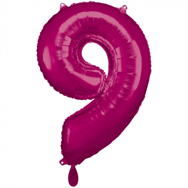 1 Ballon XXL - Zahl 9 - Pink