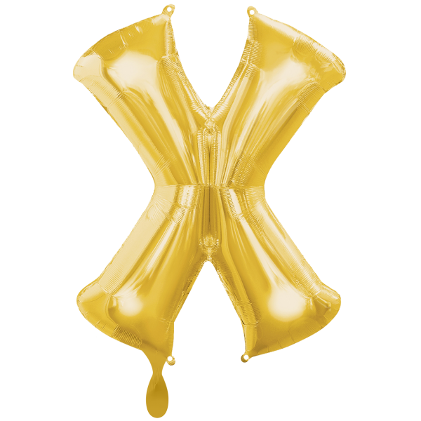 1 Ballon XXL - Buchstabe X - Gold