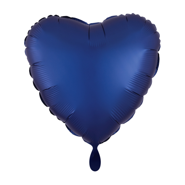 1 Balloon - Herz - Silk Lustre - Dunkelblau