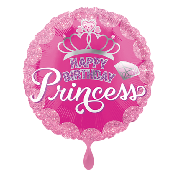 1 Ballon - Princess Crown & Gem HBD