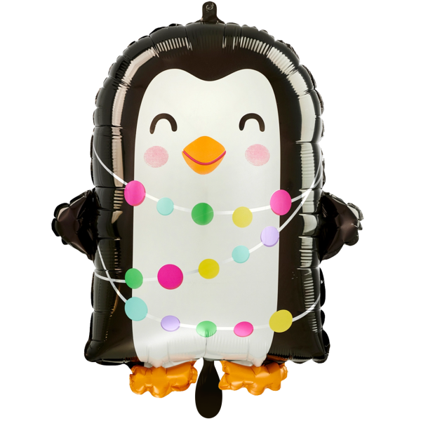 1 Balloon - Bright Holiday Penguin