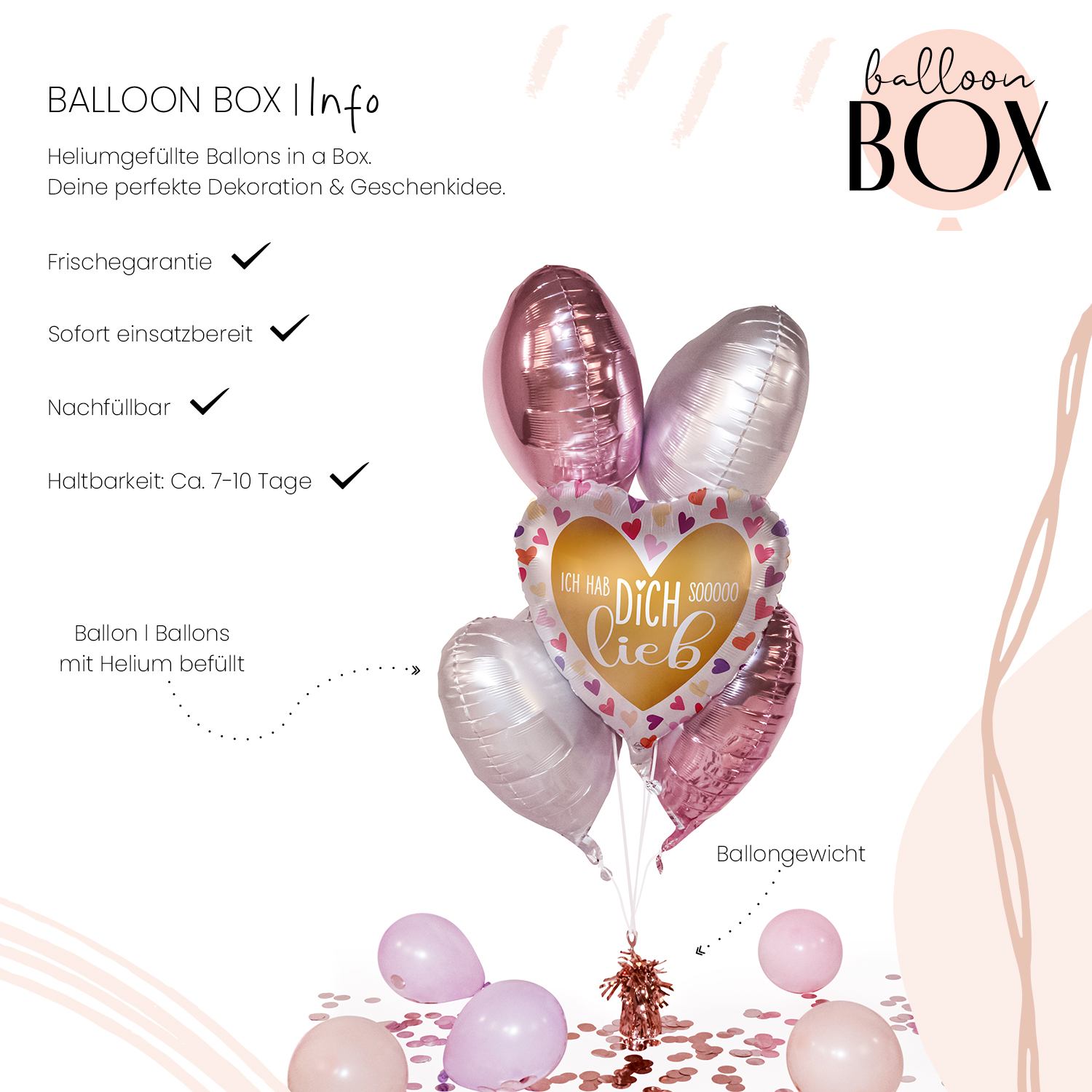 Heliumballon in a Box - Ich hab Dich lieb