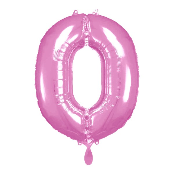 1 Ballon XL - Zahl 0 - Pink