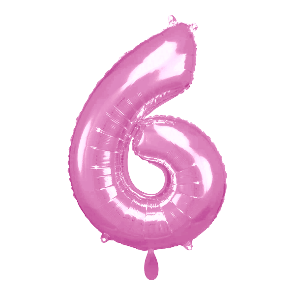 1 Balloon XL - Zahl 6 - Pink