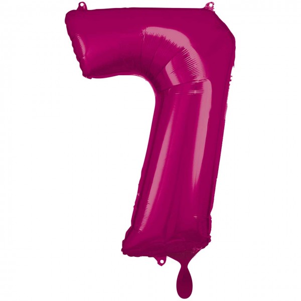 1 Ballon XXL - Zahl 7 - Pink
