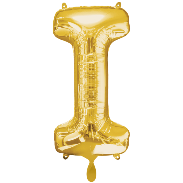 1 Ballon XXL - Buchstabe I - Gold