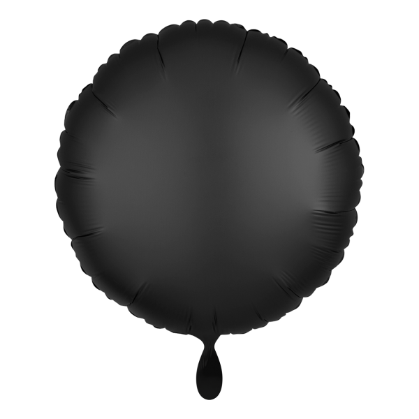 1 Ballon - Rund - Satin - Schwarz