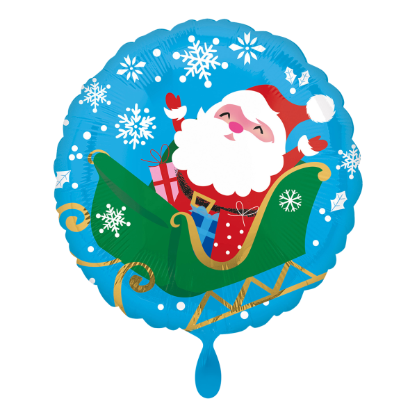 1 Balloon - Happy Santa in Sleight