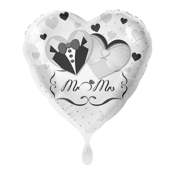 1 Ballon - Mr. & Mrs. Brautpaar