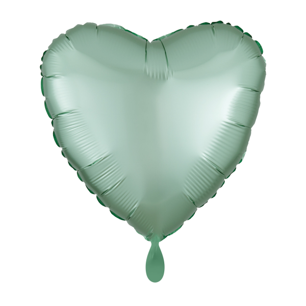 1 Balloon - Herz - Silk Lustre - Mint