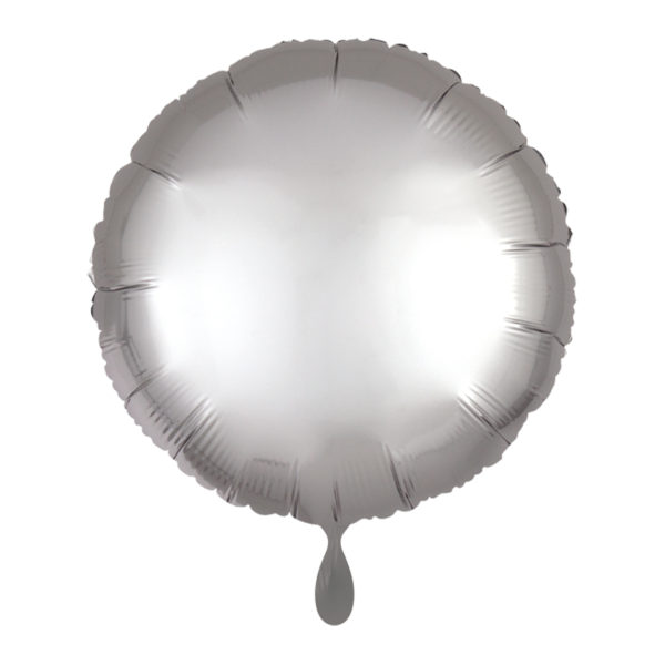 1 Balloon - Rund - Silk Lustre - Silber