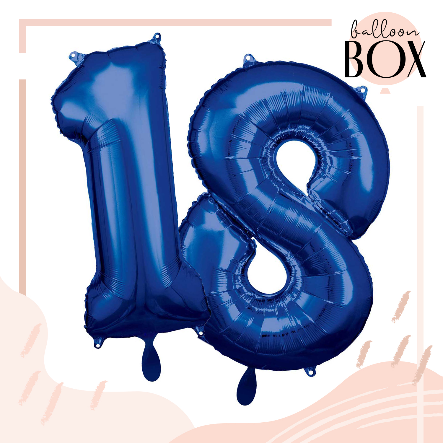 Heliumballon in a Box - Blue Eighteen