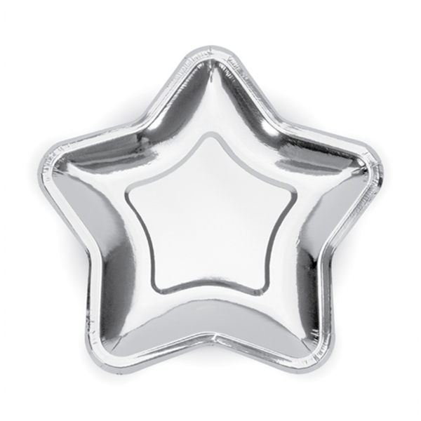 6 Pappteller Trend - Ø 23cm - Silver Star