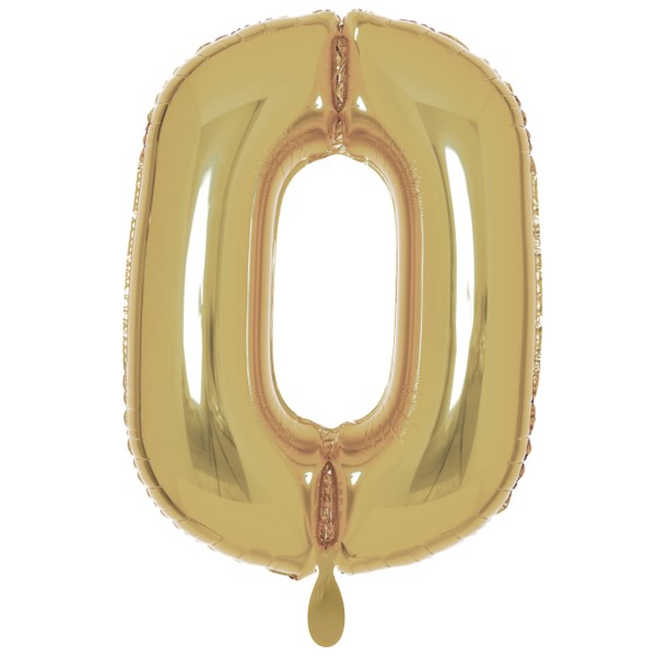 1 Balloon XXL - Zahl 0 - Weißgold